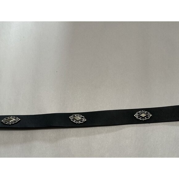 Women's Belt Western Style Black Faux Leather Silver Buckle 1X - Picture 3 of 6